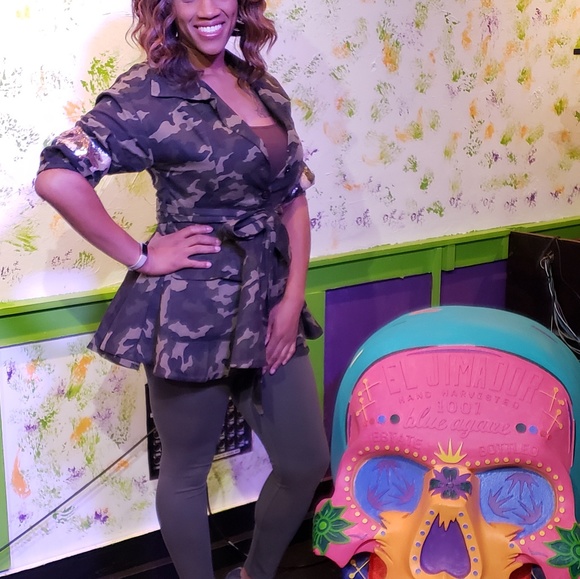 Camo Jacket with Sequined Embellishments - Picture 3 of 4